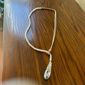 Adjustable Necklace with crystal like center piece